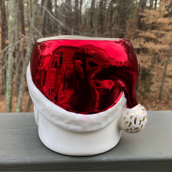 Bath & Body Works 3 Wick Candle Holder SANTA HEAD